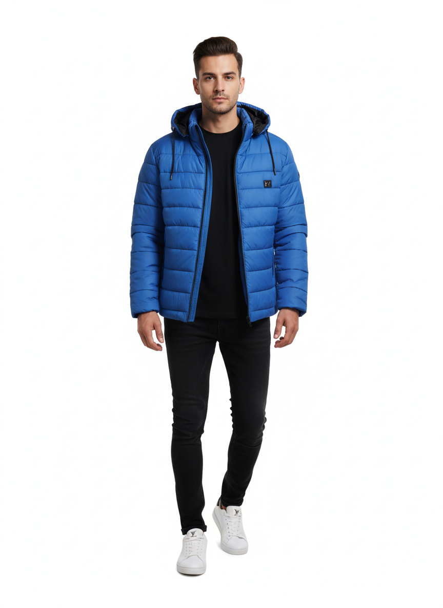 Premium Quality Full Sleeves Puffer Jacket - Mazarine Blue