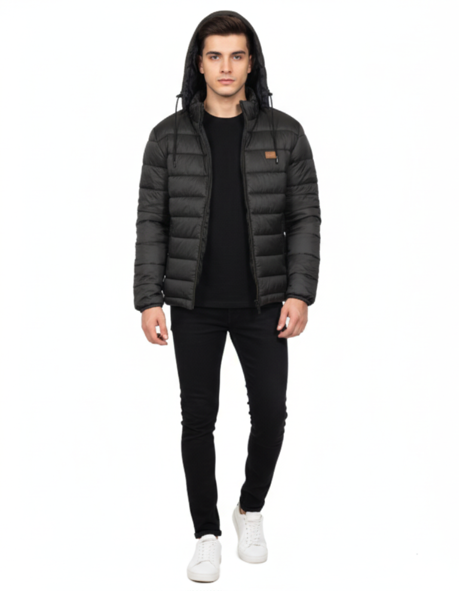 Premium Quality Full Sleeves Puffer Jacket - Black