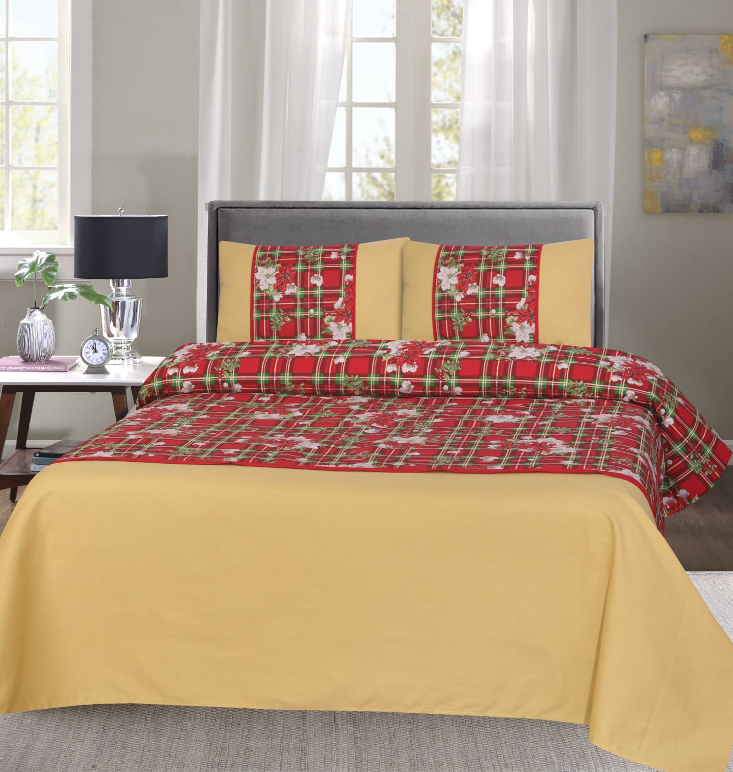 Premium Zeen Cotton Duck Bed Sheet 3 PCS - Export Quality (Patch Work)