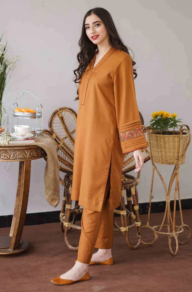 Aisling - 3PC Unstitched Dhanak Embroidered Shirt , Dupatta & Trouser