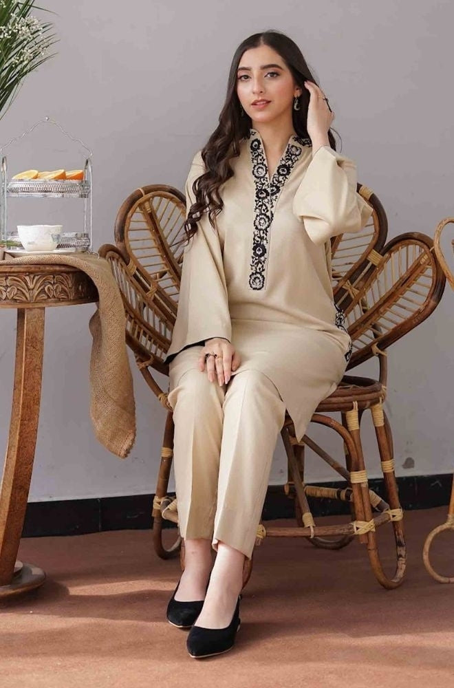 Aisling - 3PC Unstitched Dhanak Embroidered Shirt , Dupatta & Trouser