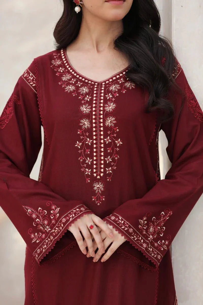 AFROZEH - 2PC Unstitched Dhanak Embroidered