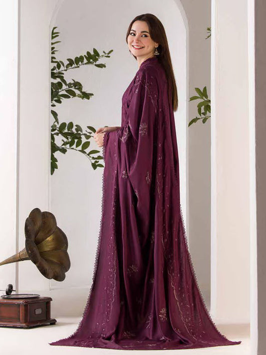 Sobia Nazir Unstitched Dhanak Embroidered 3PC With Embroidered Shawl