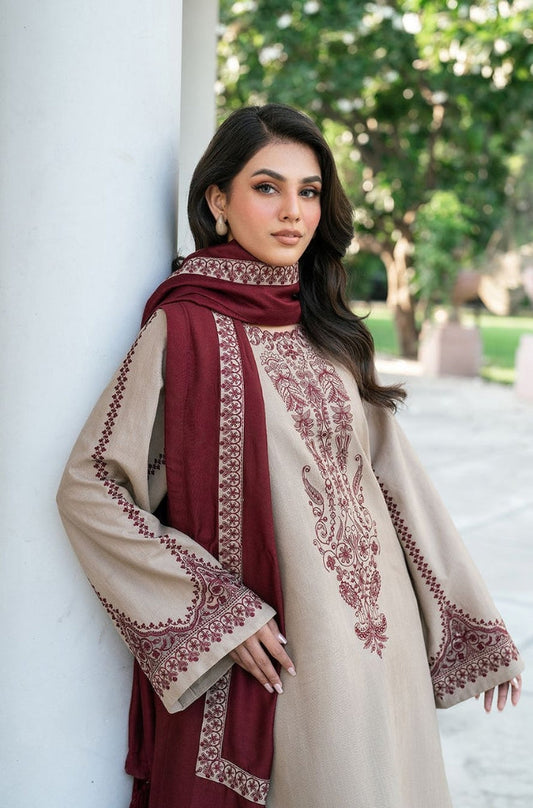 Baroque - 3PC Unstitched Dhanak Embroidered