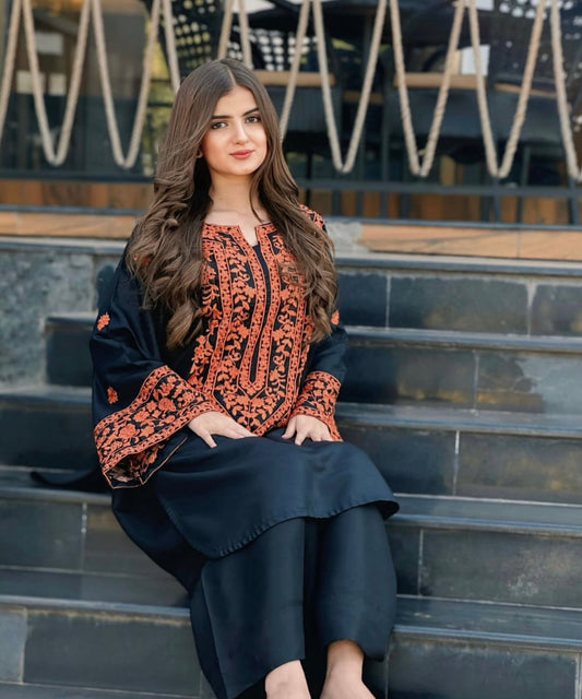 2PC Unstitched Dhanak Embroidered