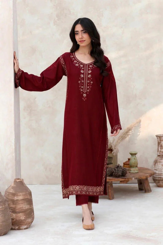AFROZEH - 2PC Unstitched Dhanak Embroidered