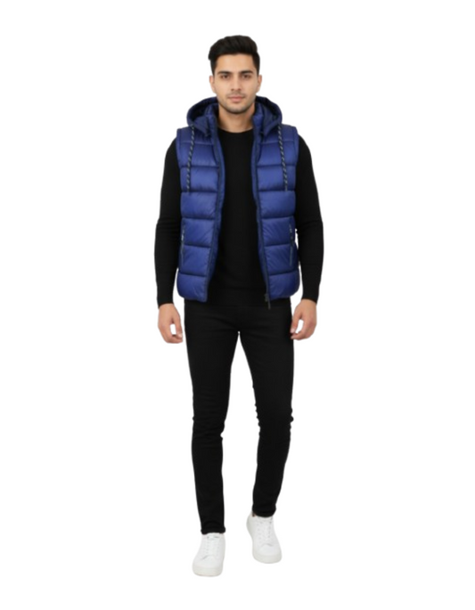 Premium Quality Sleeve Less Puffer Jacket - Dark Blue