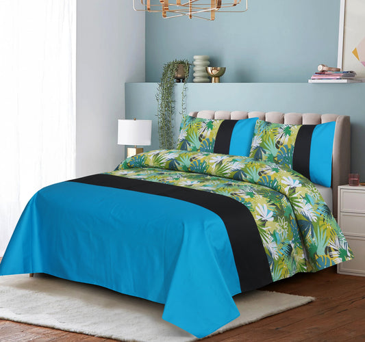 Premium Zeen Cotton Duck Bed Sheet 3 PCS - Export Quality (Patch Work)