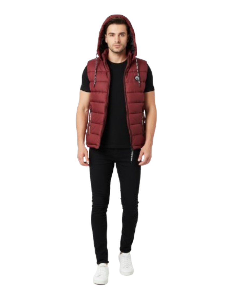 Premium Quality Sleeve Less Puffer Jacket - Maroon