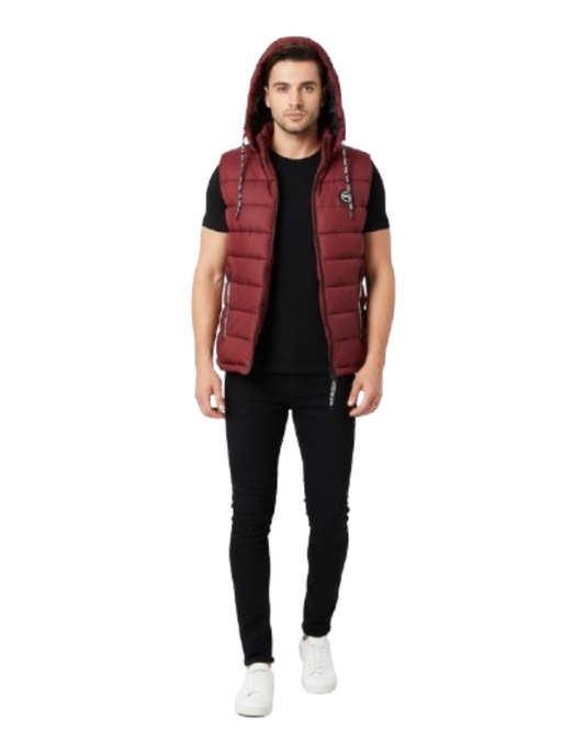 Premium Quality Sleeve Less Puffer Jacket - Maroon
