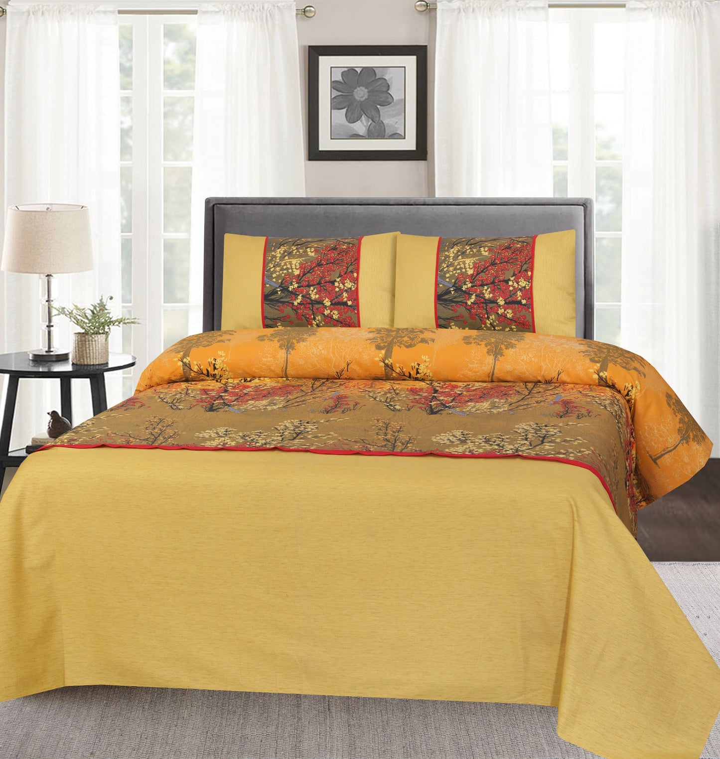 Premium Zeen Cotton Duck Bed Sheet 3 PCS - Export Quality (Patch Work)