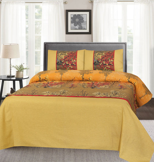 Premium Zeen Cotton Duck Bed Sheet 3 PCS - Export Quality (Patch Work)