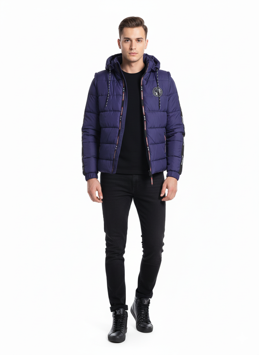 Premium Quality Full Sleeves Puffer Jacket - Irish Blue