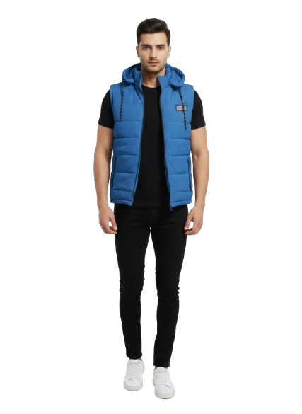 Premium Quality Sleeve Less Puffer Jacket - Light Blue