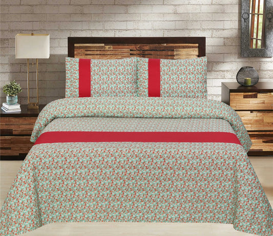 Premium Zeen Cotton Duck Bed Sheet 3 PCS - Export Quality