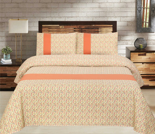 Premium Zeen Cotton Duck Bed Sheet 3 PCS - Export Quality (Patch Work)