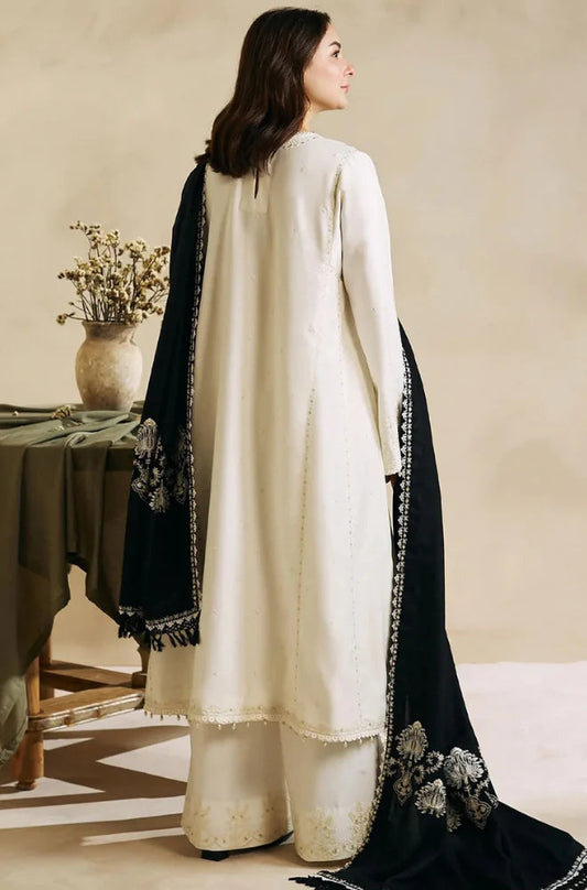 Zara Shah Jahan - 3PC Unstitched Dhanak Embroidered Shirt , Dupatta & Trouser