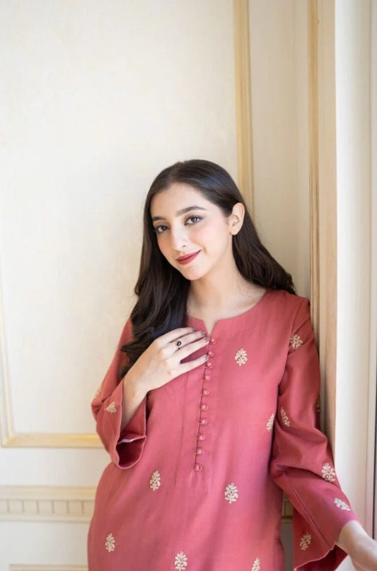 Aisling - 3PC Unstitched Dhanak Embroidered Shirt , Dupatta & Trouser