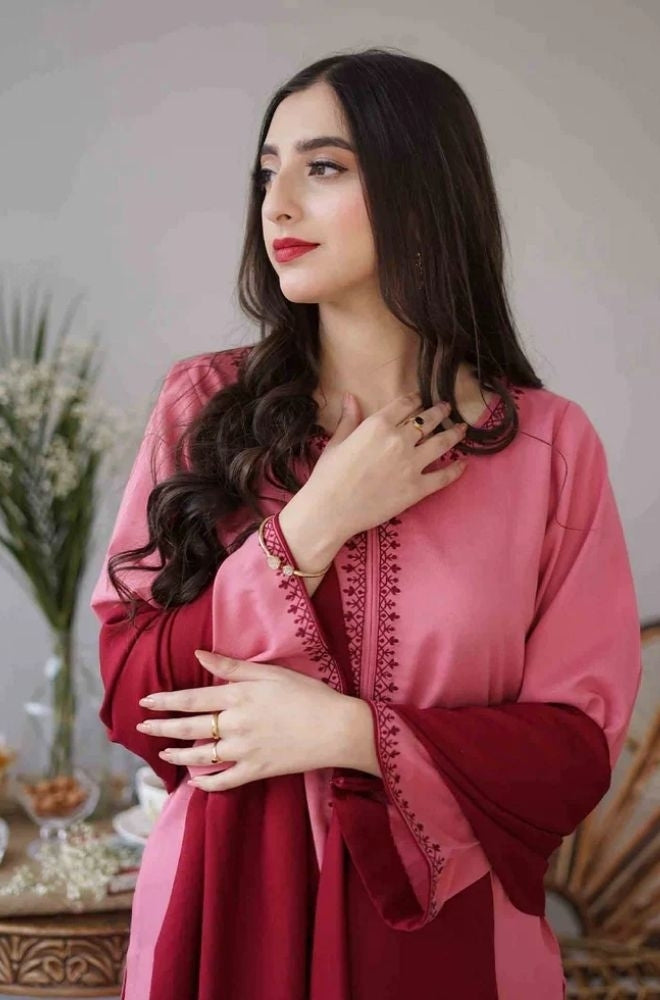 Aisling - 3PC Unstitched Dhanak Embroidered Shirt , Dupatta & Trouser