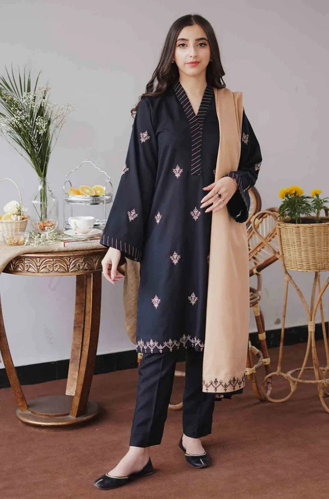 Aisling - 3PC Unstitched Dhanak Embroidered Shirt , Dupatta & Trouser