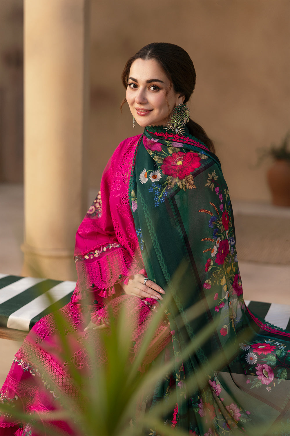 Saira Rizwan Dhanak Embroidered 3PC Un-Stitched With Printed Shawl