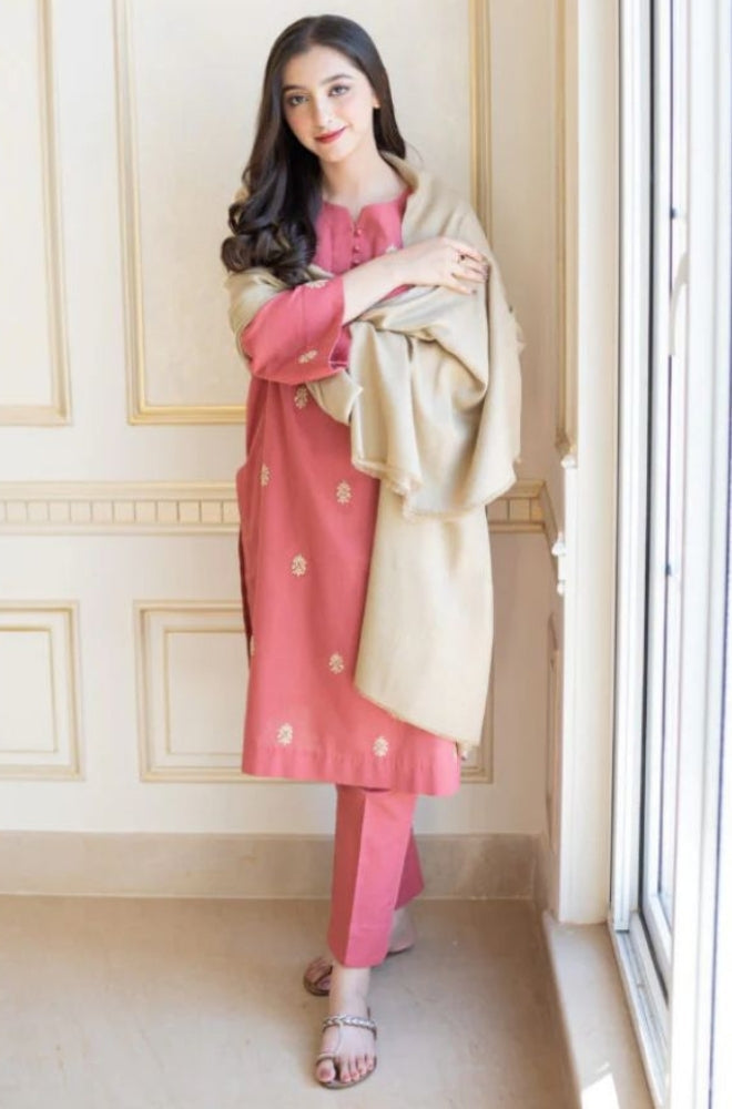 Aisling - 3PC Unstitched Dhanak Embroidered Shirt , Dupatta & Trouser