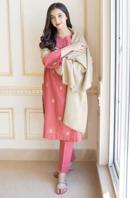 Aisling - 3PC Unstitched Dhanak Embroidered Shirt , Dupatta & Trouser