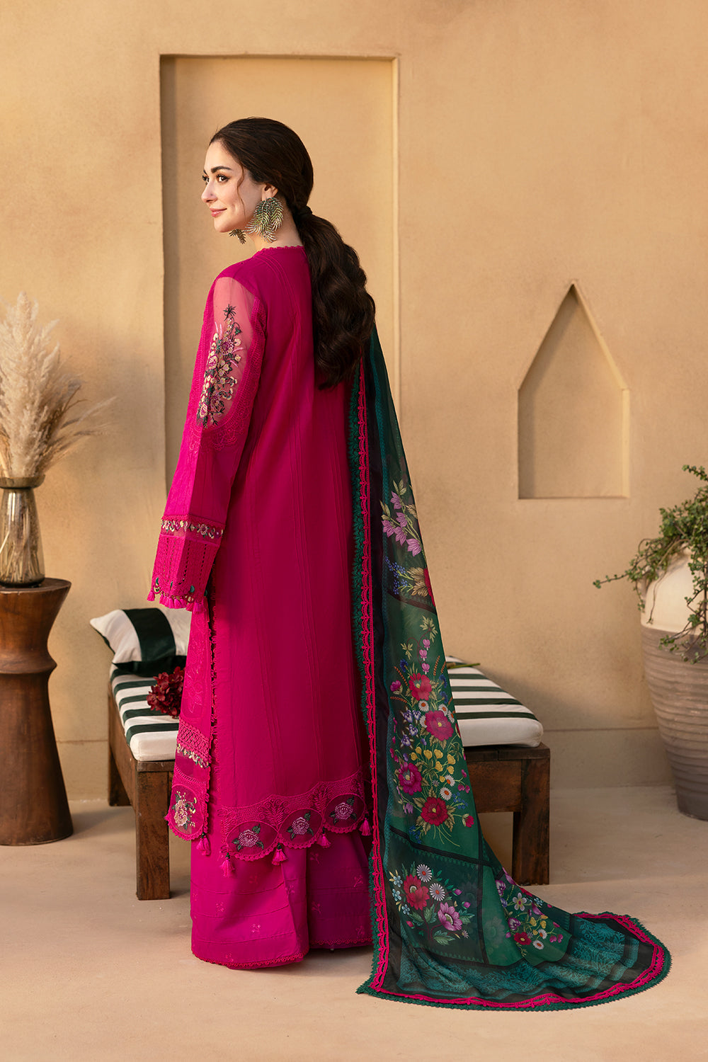 Saira Rizwan Dhanak Embroidered 3PC Un-Stitched With Printed Shawl