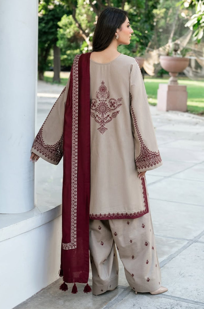 Baroque - 3PC Unstitched Dhanak Embroidered