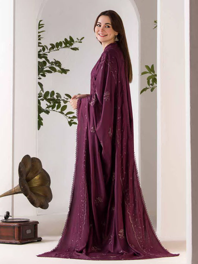 Sobia Nazir Unstitched Dhanak Embroidered 3PC With Embroidered Shawl