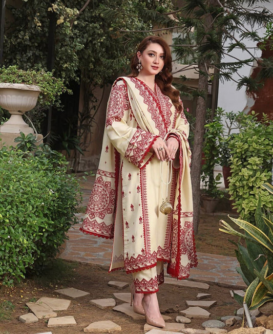 ANEELA’S MOST DEMANDING - 3PC Unstitched Dhanak Embroidered