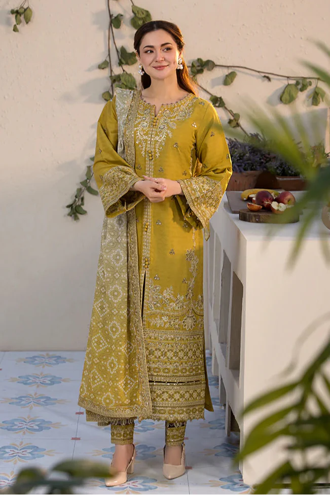 JADE Unstitched Dhanak Embroidered 3PC With Printed Shawl