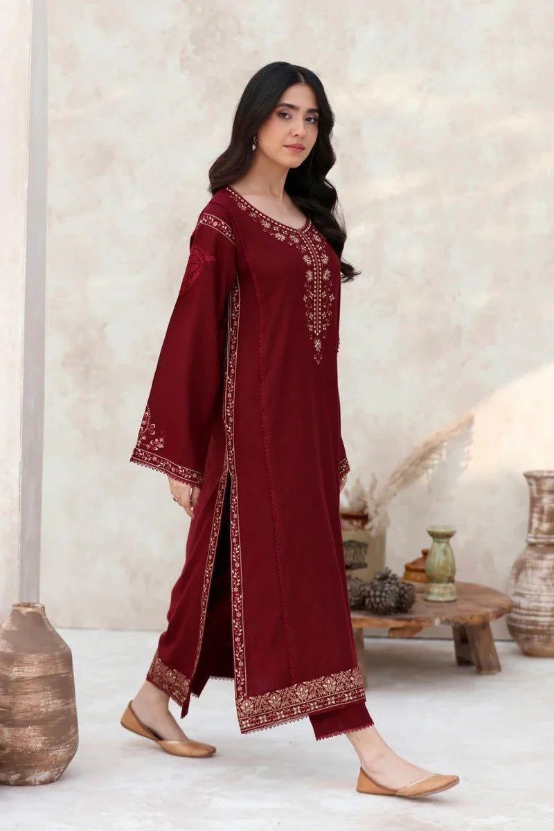 AFROZEH - 2PC Unstitched Dhanak Embroidered