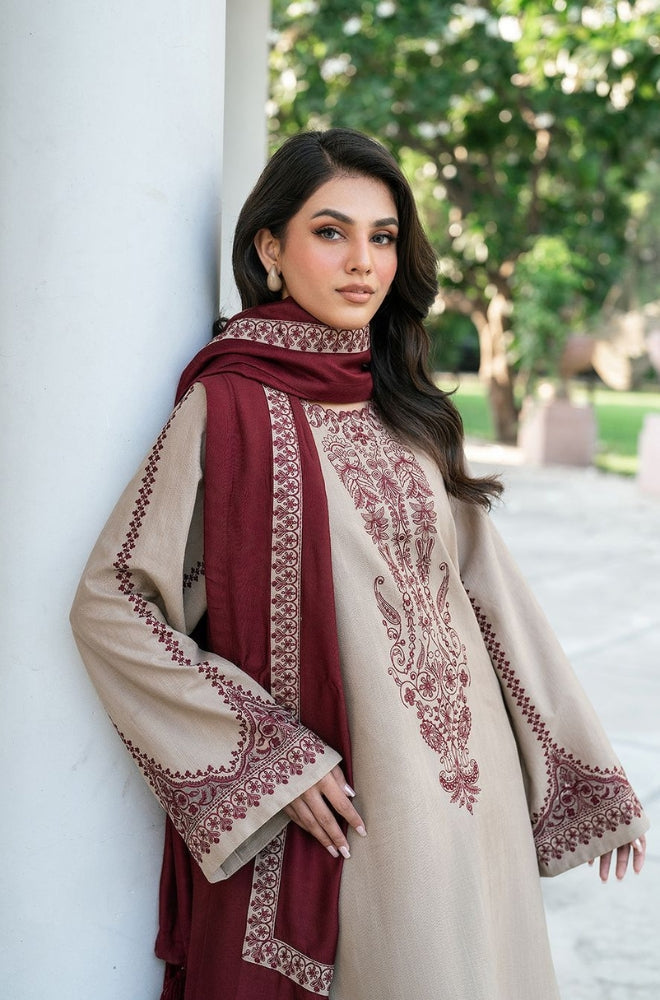 Baroque - 3PC Unstitched Dhanak Embroidered