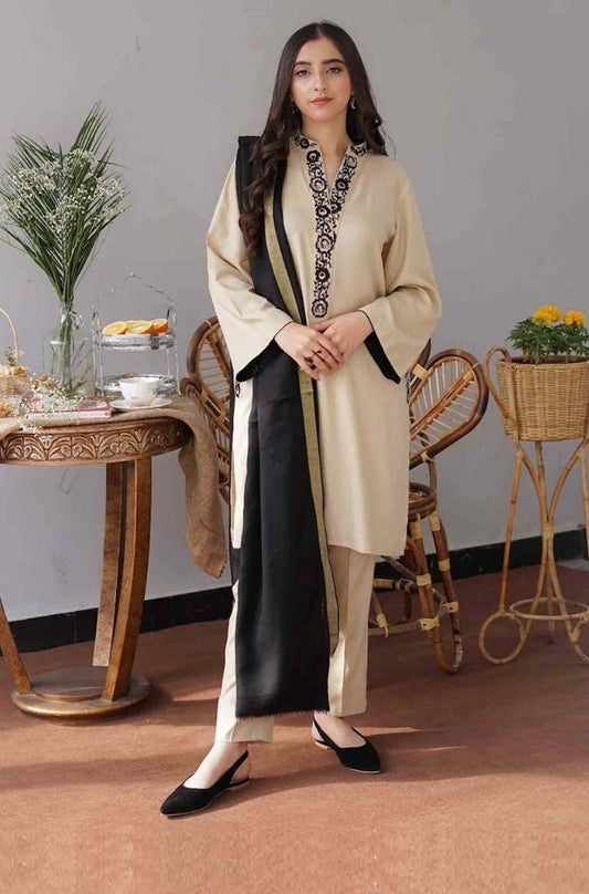 Aisling - 3PC Unstitched Dhanak Embroidered Shirt , Dupatta & Trouser