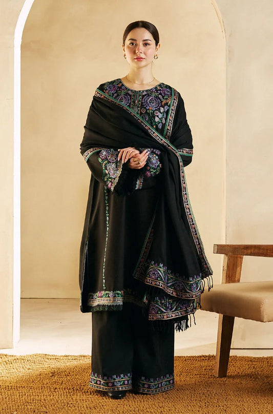 Zara Shah Jahan - 3PC Unstitched Dhanak Embroidered Shirt , Dupatta & Trouser