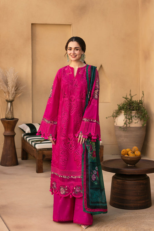 Saira Rizwan Dhanak Embroidered 3PC Un-Stitched With Printed Shawl